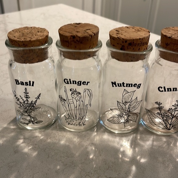 Vintage Wheaton Glass Spice Jars with Cork Tops Set of 9 - Picture 2 of 4